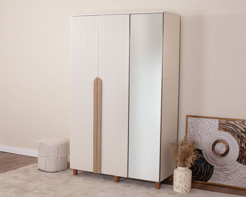 Vibe 3 Kapaklı Krem Gövde (2 Kapak Krem Lake 1 Kapak Aynalı) - 