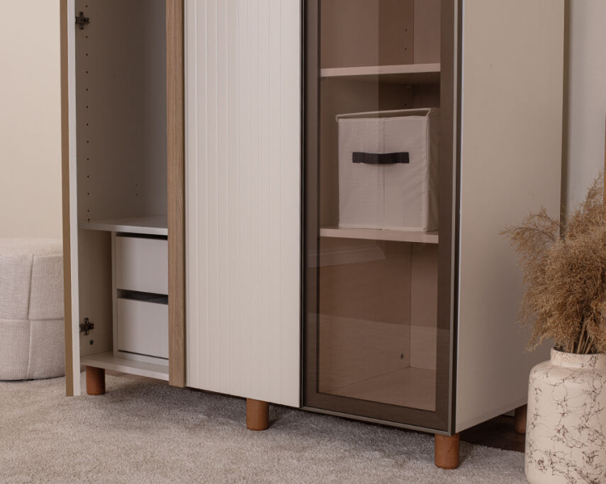 Vibe 3 Kapaklı Krem Gövde (2 Kapak Krem Lake 1 Kapak Camlı) - 4