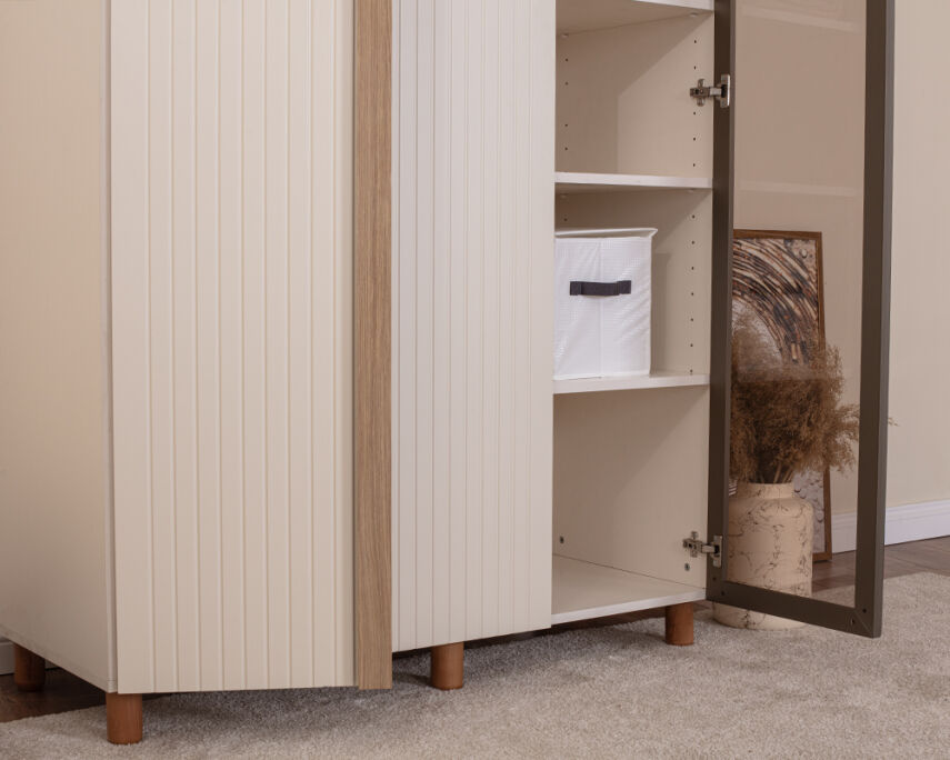 Vibe 3 Kapaklı Krem Gövde (2 Kapak Krem Lake 1 Kapak Camlı) - 6