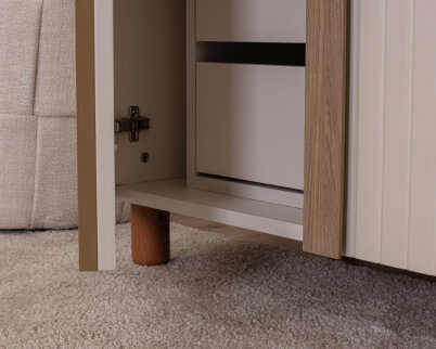 İtra 3 Kapaklı Gardırop Krem Gövde (2 Kapak Krem Lake 1 Kapak Camlı) - 7