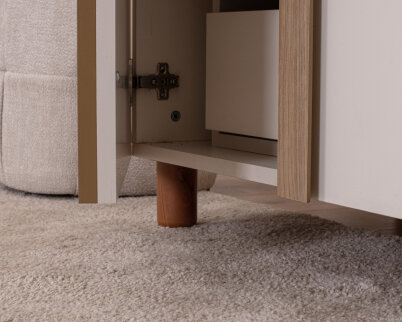 İtra 3 Kapaklı Gardırop Krem Gövde (2 Kapak Krem MDFLAM 1 Kapak Aynalı) - 7