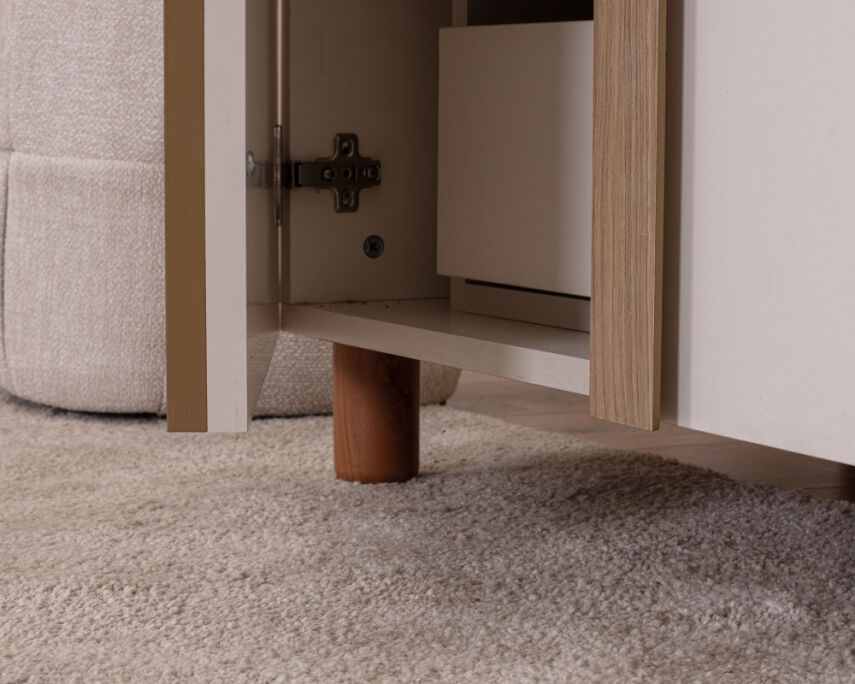 Vibe 3 Kapaklı Krem Gövde (2 Kapak Krem MDFLAM 1 Kapak Aynalı) - 7