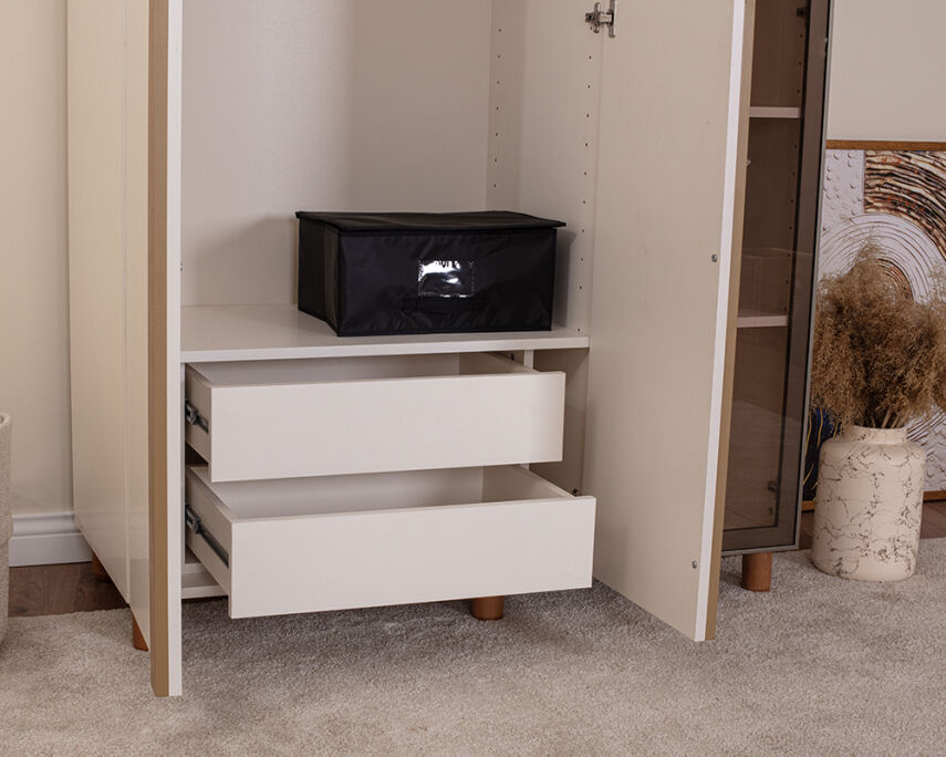 Vibe 3 Kapaklı Krem Gövde (2 Kapak Krem MDFLAM 1 Kapak Camlı) - 5