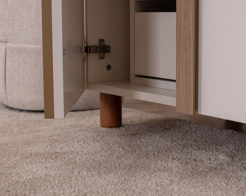 Vibe 3 Kapaklı Krem Gövde (2 Kapak Krem MDFLAM 1 Kapak Camlı) - 7