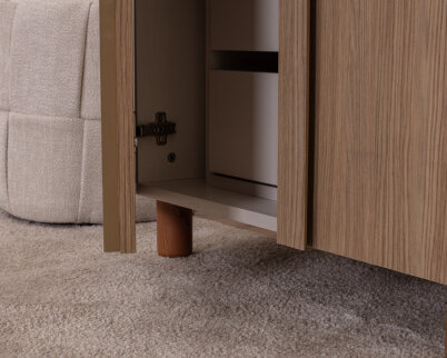 İtra 3 Kapaklı Gardırop Krem Gövde (2 Kapak Meşe MDFLAM 1 Kapak Camlı) - 7