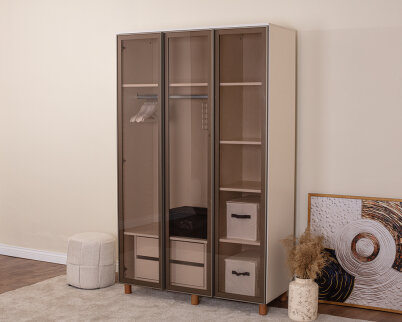 Vibe 3 Kapaklı Krem Gövde (Cam Kapak) - 