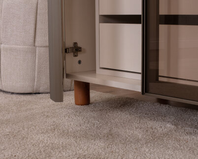 İtra 3 Kapaklı Gardırop Krem Gövde (Cam Kapak) - 7