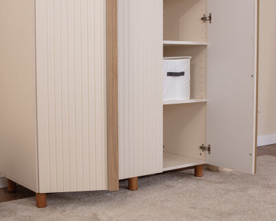 İtra 3 Kapaklı Gardırop Krem Gövde (Krem Lake Kapak) - 6