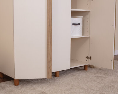 İtra 3 Kapaklı Gardırop Krem Gövde (Krem MDFLAM Kapak) - 6