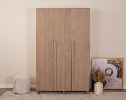 İtra 3 Kapaklı Krem Gövde (Meşe MDFLAM Kapak) - 3