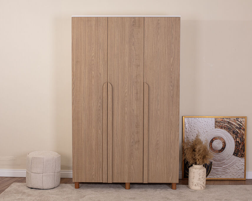 Vibe 3 Kapaklı Krem Gövde (Meşe MDFLAM Kapak) - 2