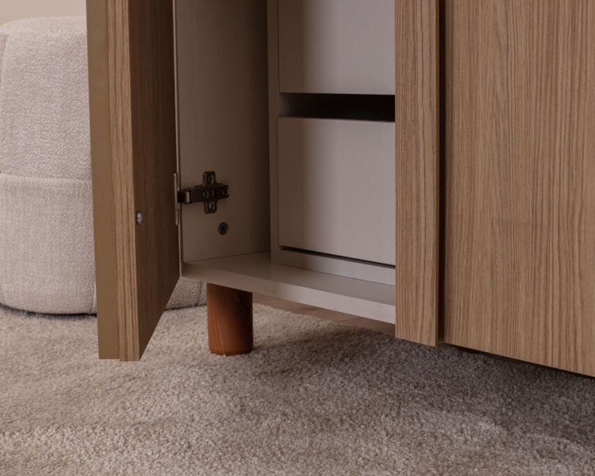 Vibe 3 Kapaklı Krem Gövde (Meşe MDFLAM Kapak) - 7