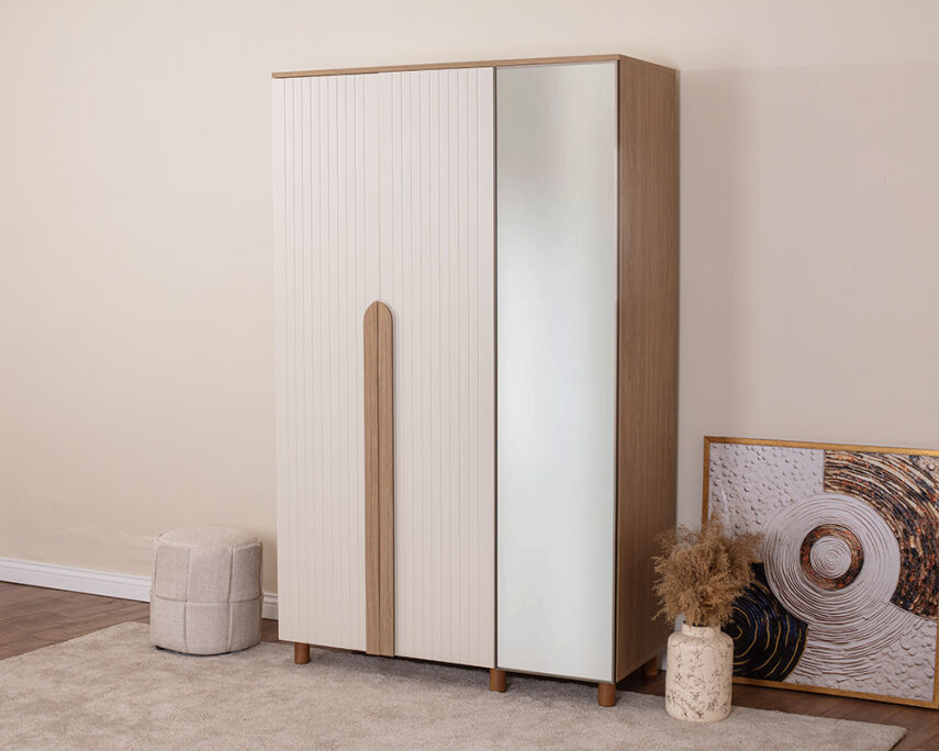 Vibe 3 Kapaklı Meşe Gövde (2 Kapak Krem Lake 1 Kapak Aynalı) - 