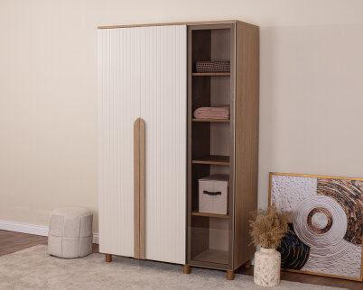 Vibe 3 Kapaklı Meşe Gövde (2 kapak Krem Lake 1 Kapak Camlı) - 