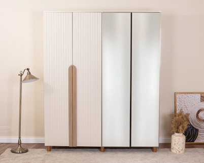 Vibe 4 Kapaklı Krem Gövde (2 Kapak Krem Lake 2 Kapak Aynalı) - 