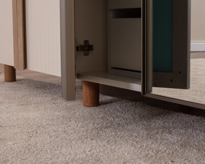 İtra 4 Kapaklı Gardırop Krem Gövde (2 Kapak Krem Lake 2 Kapak Aynalı) - 7