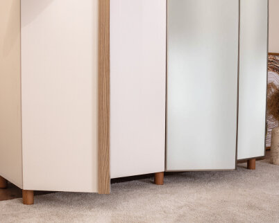 İtra 4 Kapaklı Krem Gövde (2 Kapak Krem MDFLAM 2 Kapak Aynalı) - 6