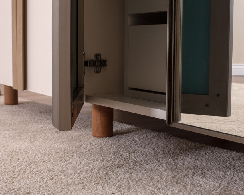 Vibe 4 Kapaklı Krem Gövde (2 Kapak Krem MDFLAM 2 Kapak Aynalı) - 7