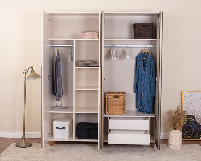 Vibe 4 Kapaklı Krem Gövde (2 Kapak Krem MDFLAM 2 Kapak Camlı) - 3