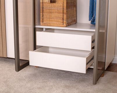 İtra 4 Kapaklı Gardırop Krem Gövde (2 Kapak Krem MDFLAM 2 Kapak Camlı) - 5