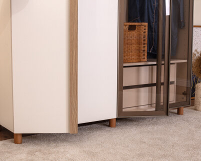 İtra 4 Kapaklı Gardırop Krem Gövde (2 Kapak Krem MDFLAM 2 Kapak Camlı) - 6