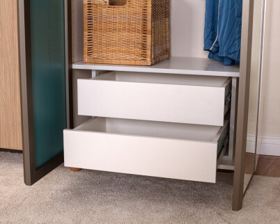 İtra 4 Kapaklı Krem Gövde (2 Kapak Meşe MDFLAM 2 Kapak Aynalı) - 5