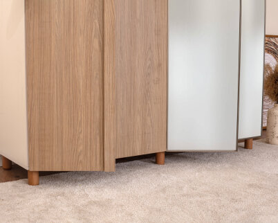 İtra 4 Kapaklı Krem Gövde (2 Kapak Meşe MDFLAM 2 Kapak Aynalı) - 6