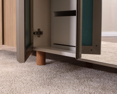 İtra 4 Kapaklı Krem Gövde (2 Kapak Meşe MDFLAM 2 Kapak Aynalı) - 7