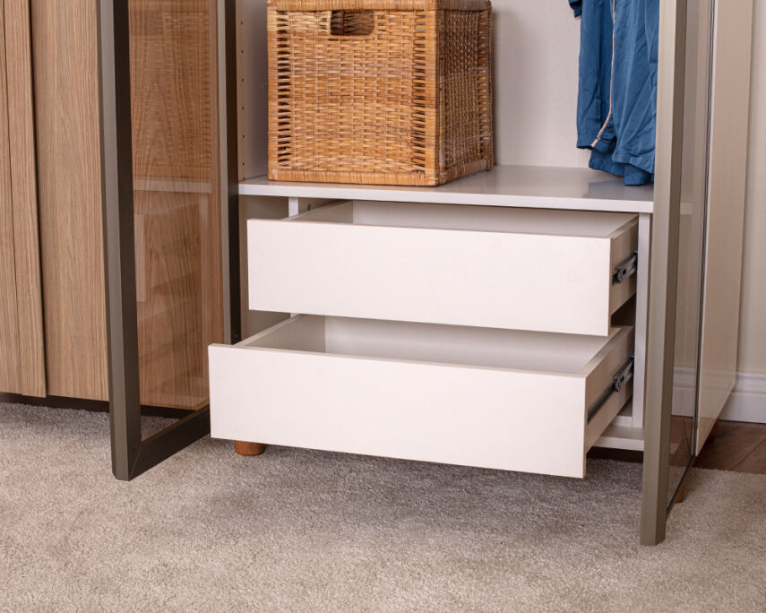 	 Vibe 4 Kapaklı Krem Gövde (2 Kapak Meşe MDFLAM 2 Kapak Camlı) - 5