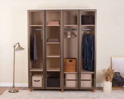 Vibe 4 Kapaklı Krem Gövde (Cam Kapak) - 