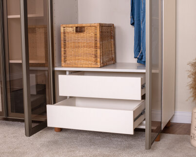 İtra 4 Kapaklı Gardırop Krem Gövde (Cam Kapak) - 5