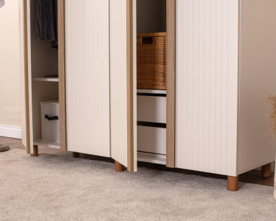 İtra 4 Kapaklı Gardırop Krem Gövde (Krem Lake Kapak) - 4