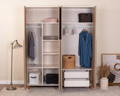 İtra 4 Kapaklı Krem Gövde (Meşe MDFLAM Kapak) - 4