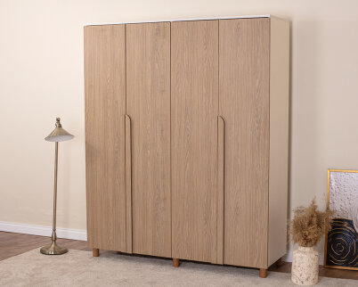 İtra 4 Kapaklı Krem Gövde (Meşe MDFLAM Kapak) - 3