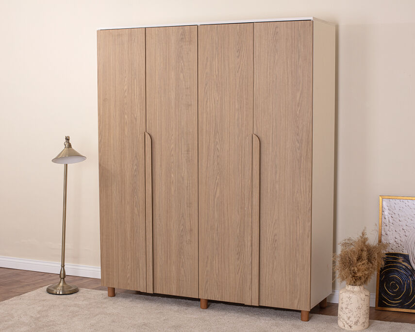 Vibe 4 Kapaklı Krem Gövde (Meşe MDFLAM Kapak) - 2