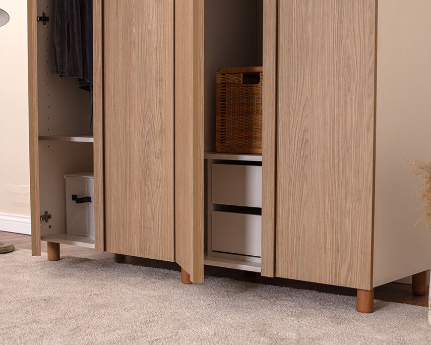 Vibe 4 Kapaklı Krem Gövde (Meşe MDFLAM Kapak) - 4