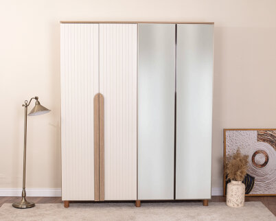 Vibe 4 Kapaklı Meşe Gövde (2 Kapak Krem Lake 2 Kapak Aynalı) - 