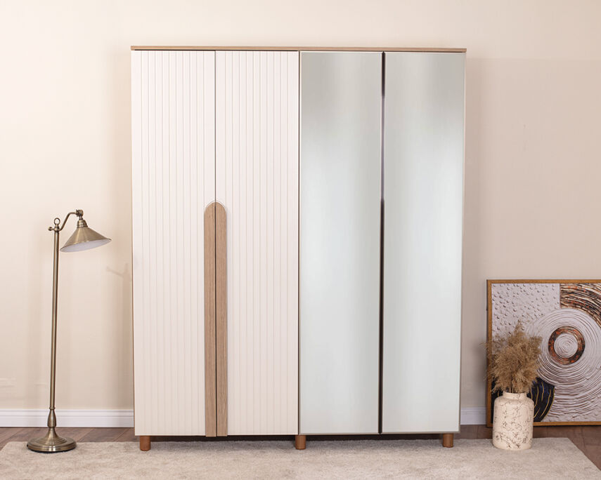 Vibe 4 Kapaklı Meşe Gövde (2 Kapak Krem Lake 2 Kapak Aynalı) - 