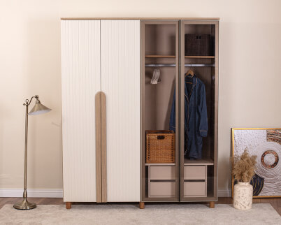 Vibe 4 Kapaklı Meşe Gövde (2 Kapak Krem Lake 2 Kapak Camlı) - 