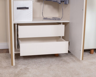 İtra 5 Kapaklı Gardırop Krem Gövde (4 Kapak Krem Lake 1 Kapak Aynalı) - 5