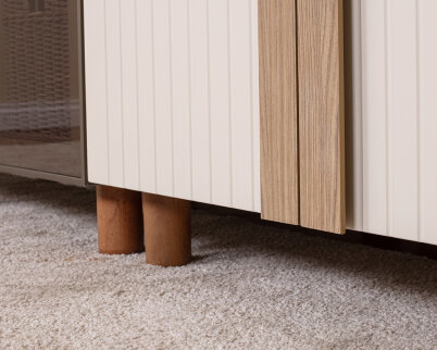 İtra 5 Kapaklı Gardırop Krem Gövde (4 Kapak Krem Lake 1 Kapak Camlı) - 6