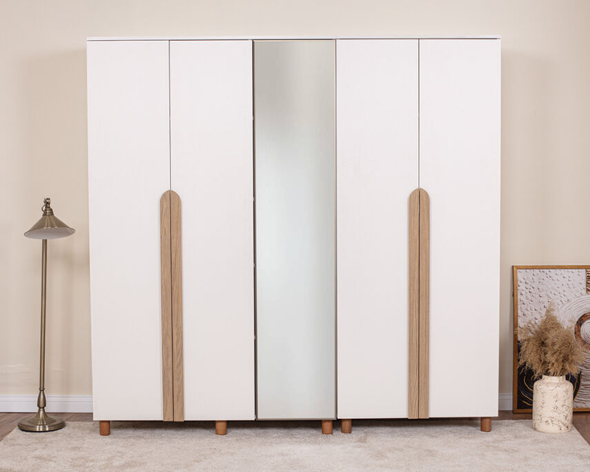 Vibe 5 Kapaklı Krem Gövde (4 Kapak Krem MDFLAM 1 Kapak Aynalı) - 1