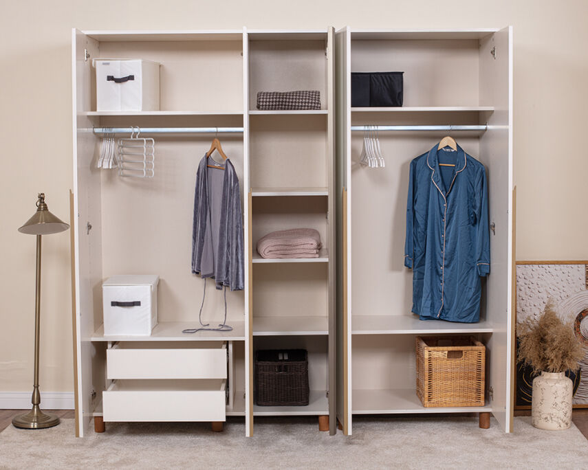 Vibe 5 Kapaklı Krem Gövde (4 Kapak Krem MDFLAM 1 Kapak Aynalı) - 3