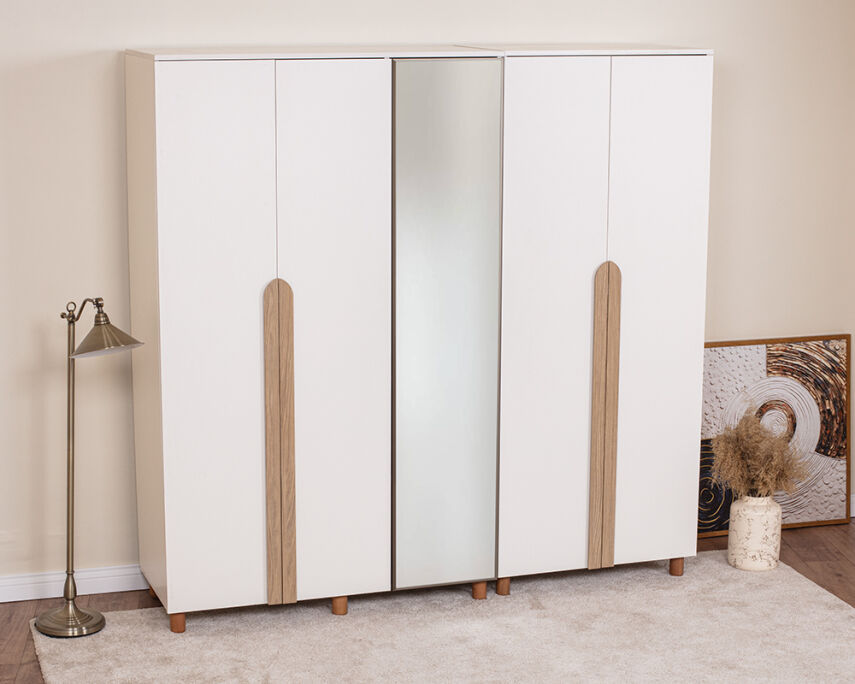 Vibe 5 Kapaklı Krem Gövde (4 Kapak Krem MDFLAM 1 Kapak Aynalı) - 2