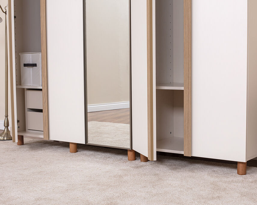 Vibe 5 Kapaklı Krem Gövde (4 Kapak Krem MDFLAM 1 Kapak Aynalı) - 4