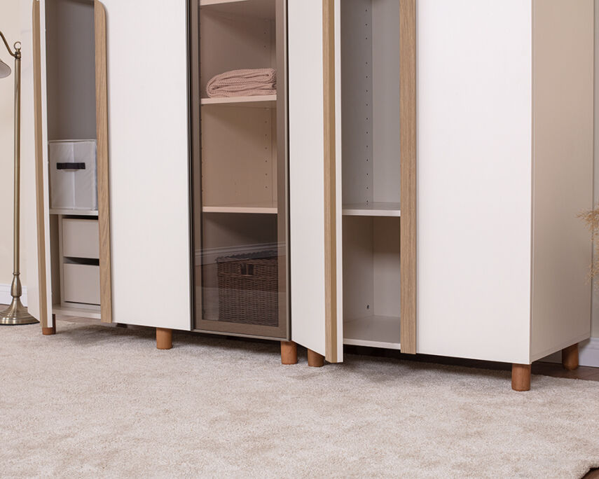 Vibe 5 Kapaklı Krem Gövde (4 Kapak Krem MDFLAM 1 Kapak Camlı) - 4