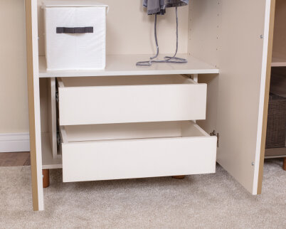 İtra 5 Kapaklı Gardırop Krem Gövde (4 Kapak Krem MDFLAM 1 Kapak Camlı) - 5