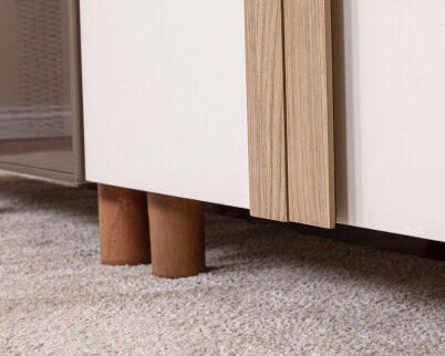 İtra 5 Kapaklı Gardırop Krem Gövde (4 Kapak Krem MDFLAM 1 Kapak Camlı) - 6