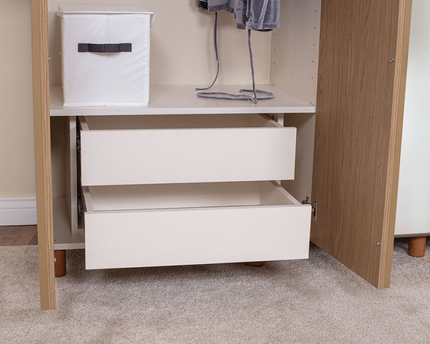 Vibe 5 Kapaklı Krem Gövde (4 Kapak Meşe MDFLAM 1 Kapak Aynalı) - 5