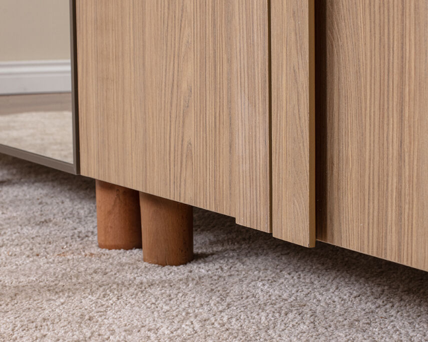 Vibe 5 Kapaklı Krem Gövde (4 Kapak Meşe MDFLAM 1 Kapak Aynalı) - 6